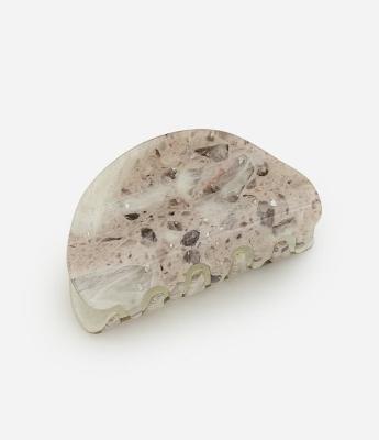 Piranha de Cabelo com Estampa Marmorizada