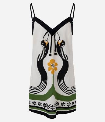 Vestido Curto Alcinha em Viscolinho com Estampa de Animal