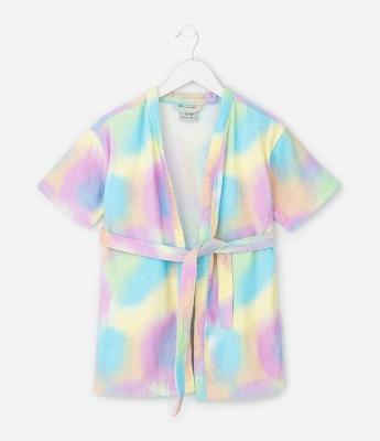 Roupão Infantil Atoalhado com Manga Curta Degradê – Tam Único