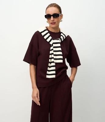 Blusa Moletom Oversized com Manga Curta