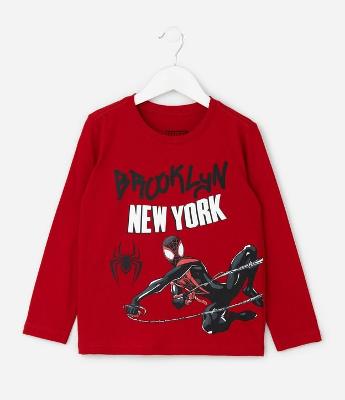 Camiseta Infantil em Algodão Estampa Homem Aranha - Tam 4 a 12 anos