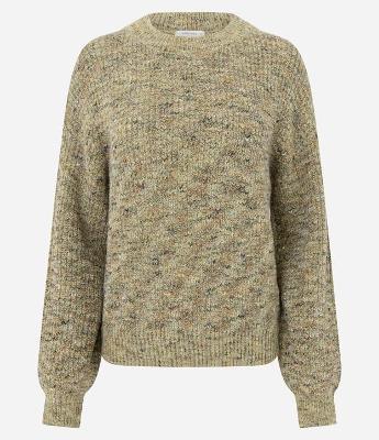 Suéter Regular em Tricô com Ponto Mesclado