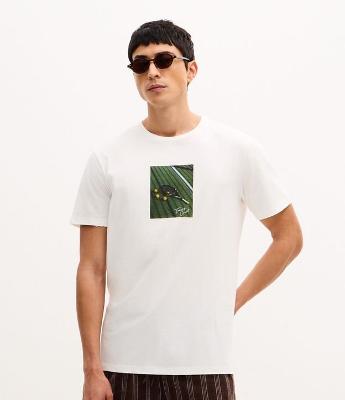 Camiseta Manga Curta em Algodão Estampa Tênis