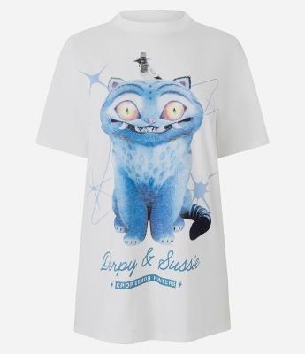 Camiseta em Algodão com Estampa Derpy e Sussie