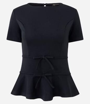 Blusa Peplum em Ponto Roma com Lacinhos