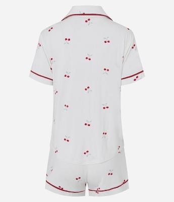 Pijama Short Doll Americano com Estampa de Cerejas