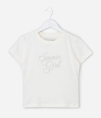 Camiseta Infantil Baby Look com Aplicação Hot Fix – Tam 5 a 16 Anos