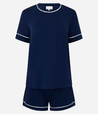 Pijama Short Doll em Viscolycra com Viés Contrastantes