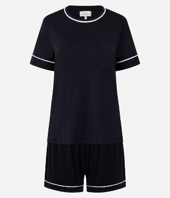 Pijama Short Doll em Viscolycra com Viés Contrastantes