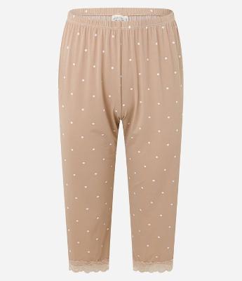 Pijama Capri com Estampa Poá e Renda Aplicada