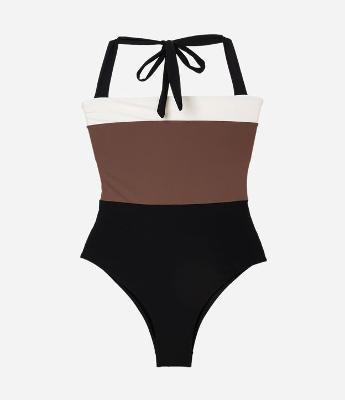 Maio com Amarração no Decote e Estampa Bloco de Cor