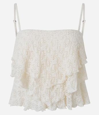 Blusa com Alcinha em Renda com Babados