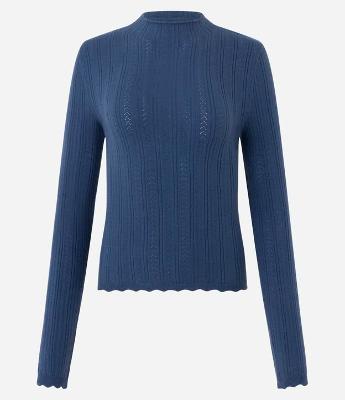 Blusa Regular em Tricô com Ponto Furadinho