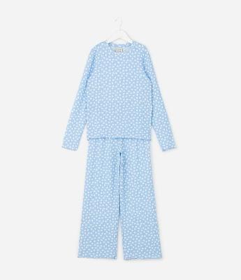 Pijama Infantil com Estampa de Corações – Tam 5 a 16 Anos