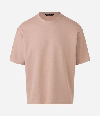 Camiseta Boxy Manga Curta com Textura