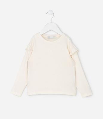 Blusa Infantil com Babado nos Ombros – Tam 1 a 5/6 Anos