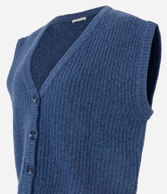 Colete Regular em Tricô com Abotoamento Frontal