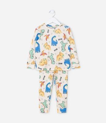 Pijama Infantil com Estampa de Dinossauros – Tam 2 a 6 Anos