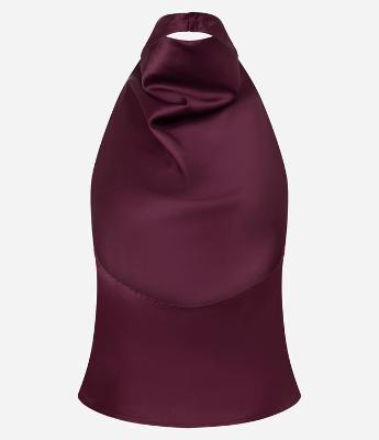 Blusa Frente Única em Cetim com Decote Degagê