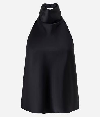 Blusa Frente Única em Cetim com Decote Degagê