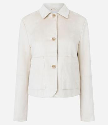 Jaqueta em Suede com Bolsos Frontais