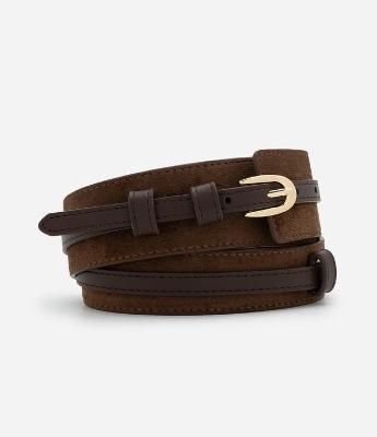 Cinto Largo em Suede com Fivela Metálica