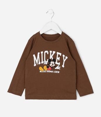 Camiseta Infantil com Estampa Mickey Crew – Tam 2 a 6 Anos