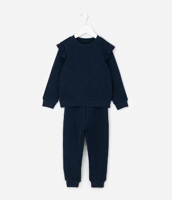 Conjunto Infantil Matelassê com Casaco e Calça – Tam 1 a 6 Anos