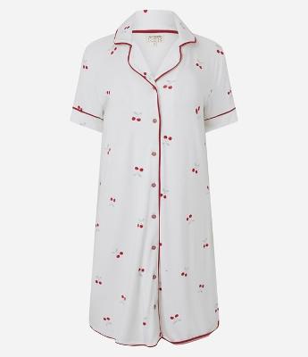 Camisola Americana com Estampa de Cerejas