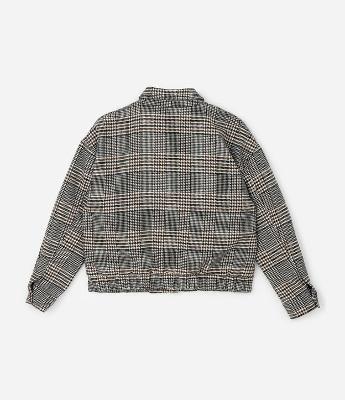 Jaqueta Bomber em Polivelour Xadrez Curve & Plus Size