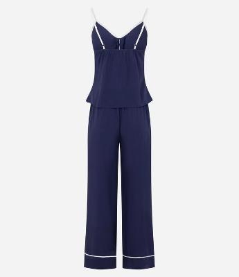 Pijama em Viscose com Pippings Contrastantes