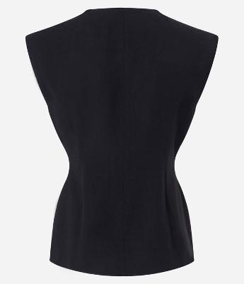 Colete Acinturado de Alfaiataria com Abotoamento