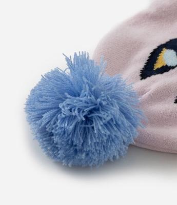 Gorro Infantil Bluey em Efeito Tricô com Pompom – Tam U