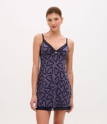 Camisola de Alcinha com Estampa de Corações