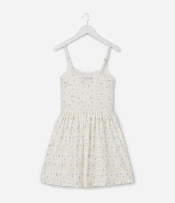 Vestido Infantil com Estampa Floral – Tam 5 a 14 Anos