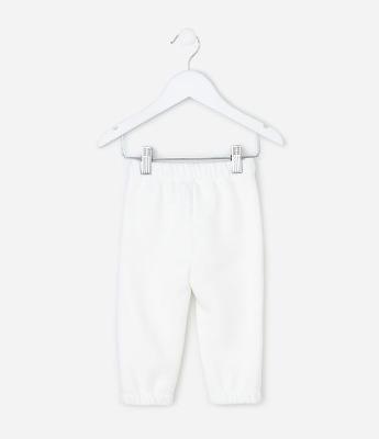 Calça Infantil em Moletom com Felpa e Lacinho – Tam 0 a 18 Meses