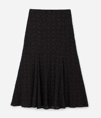 Saia Longa com Textura Floral Curve & Plus Size