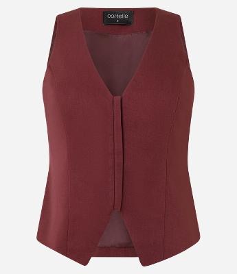 Colete Ajustado de Alfaiataria com Fechamento em Zíper