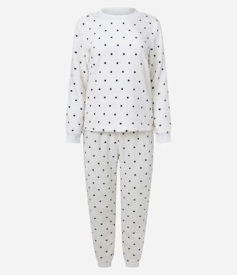 Pijama Pesado Feminino Fleece Estampa Poá