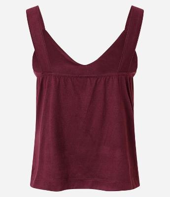 Blusa Feminina Suede Sem Manga com Decote V