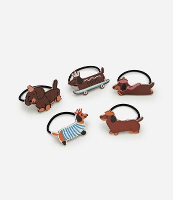 Kit 05 Borrachinhas Infantil de Cabelo com Cachorros – Tam U