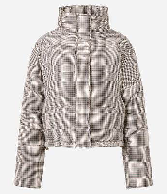 Jaqueta com Estampa Mini Xadrez e Regulador nos Punhos