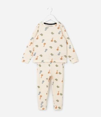 Pijama Infantil com Blusa e Calça de Dinossauros – Tam 1 a 6 Anos