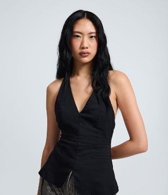 Blusa Frente Única em Bengaline com Bolsos Laterais