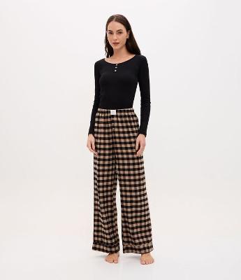 Calça de Pijama em Flanela Xadrez
