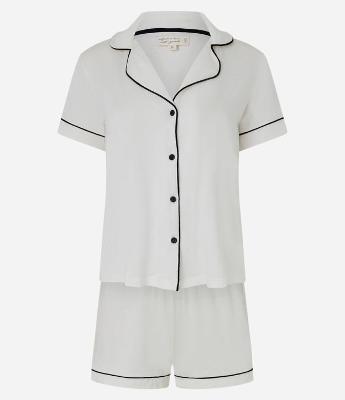 Pijama Americano em Viscolycra com Pipping Contrastante