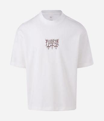 Camiseta Boxy Manga Curta com Bordado Fuerza