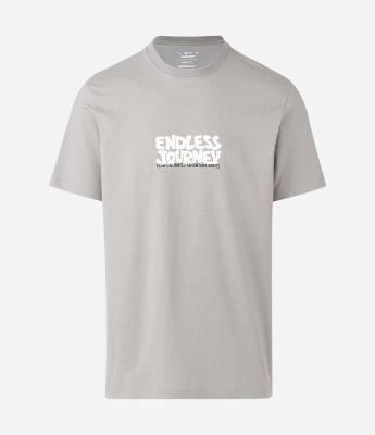 Camiseta Comfort Manga Curta em Algodão com Lettering Endless Journey