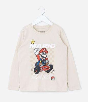 Camiseta Infantil Mario Kart Grid – Tam 3 a 10 Anos