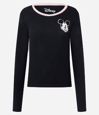 Blusa de Pijama em Ribana com Estampa Mickey